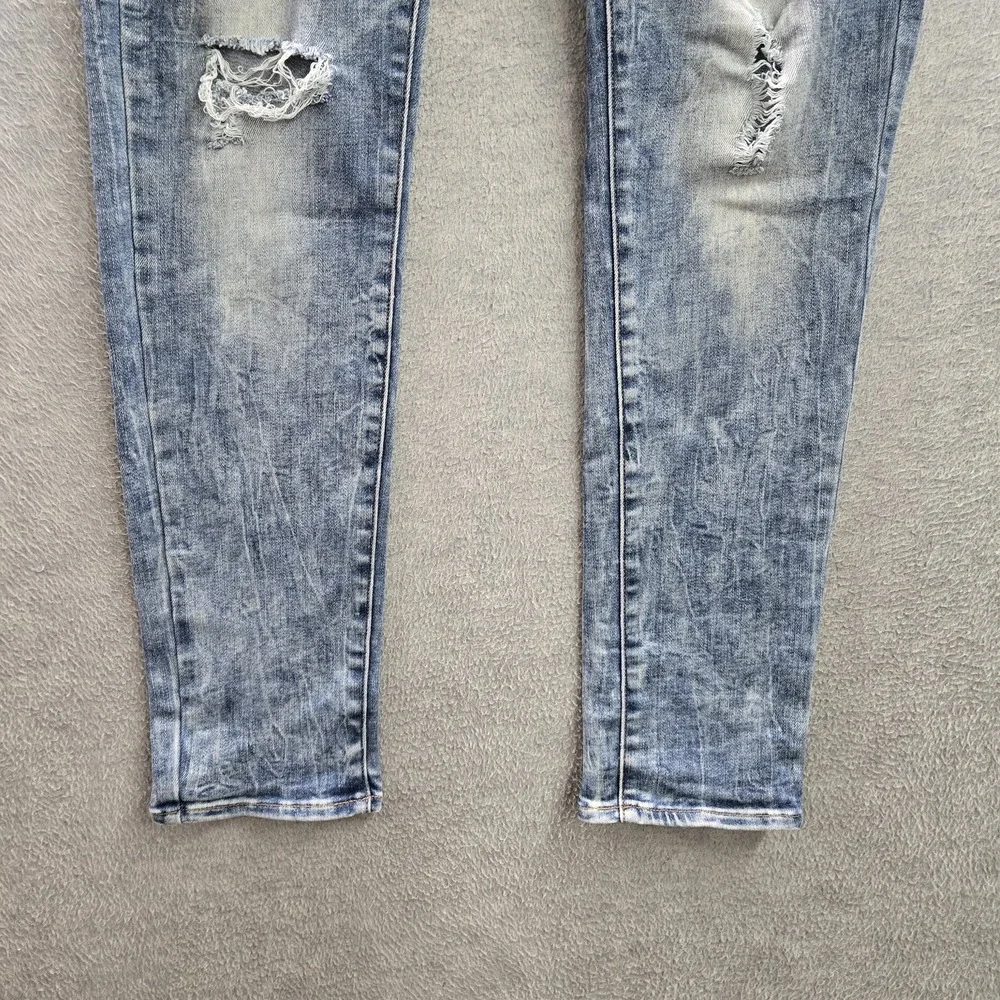 American Eagle Men Jeans 33X32 Blue Denim Distressed Skinny Next Level Flex